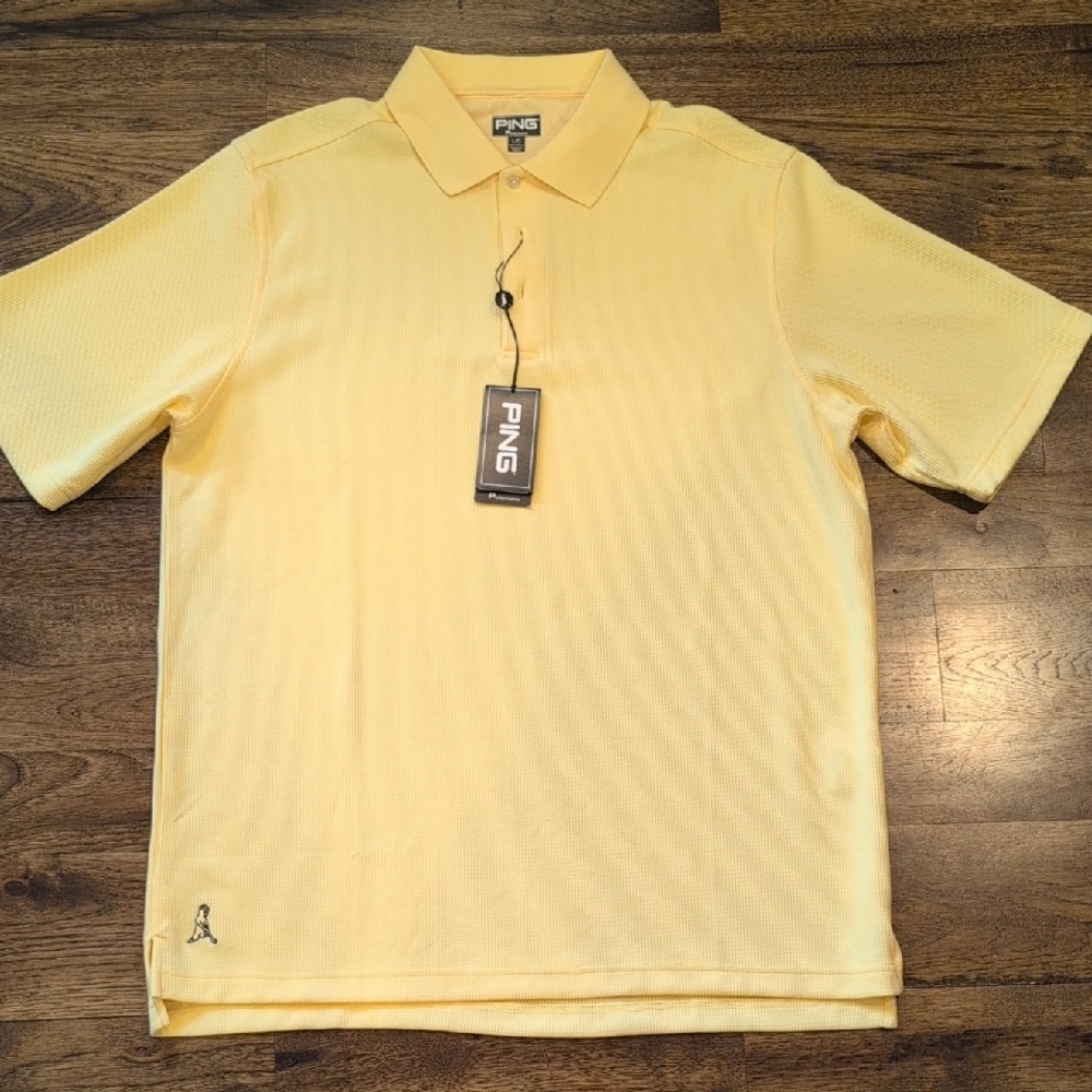 Men's Ping Performance pale yellow polo shirt size L